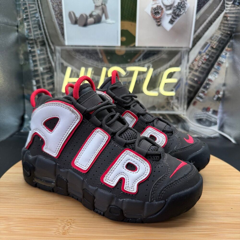 Nike Air More Uptempo (PS) 'Medium Ash Siren Red White' US 2Y